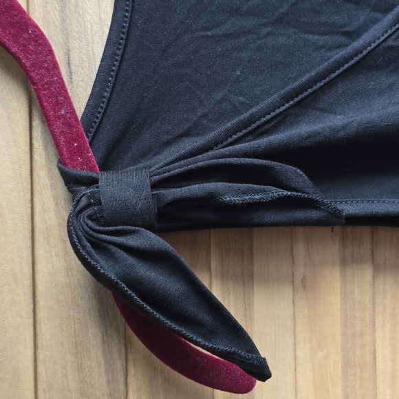 Black cotton dress with bows on shoulders - Picture 4 of 4